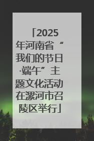 2025年河南省“我们的节日·端午”主题文化活动在漯河市召陵区举行